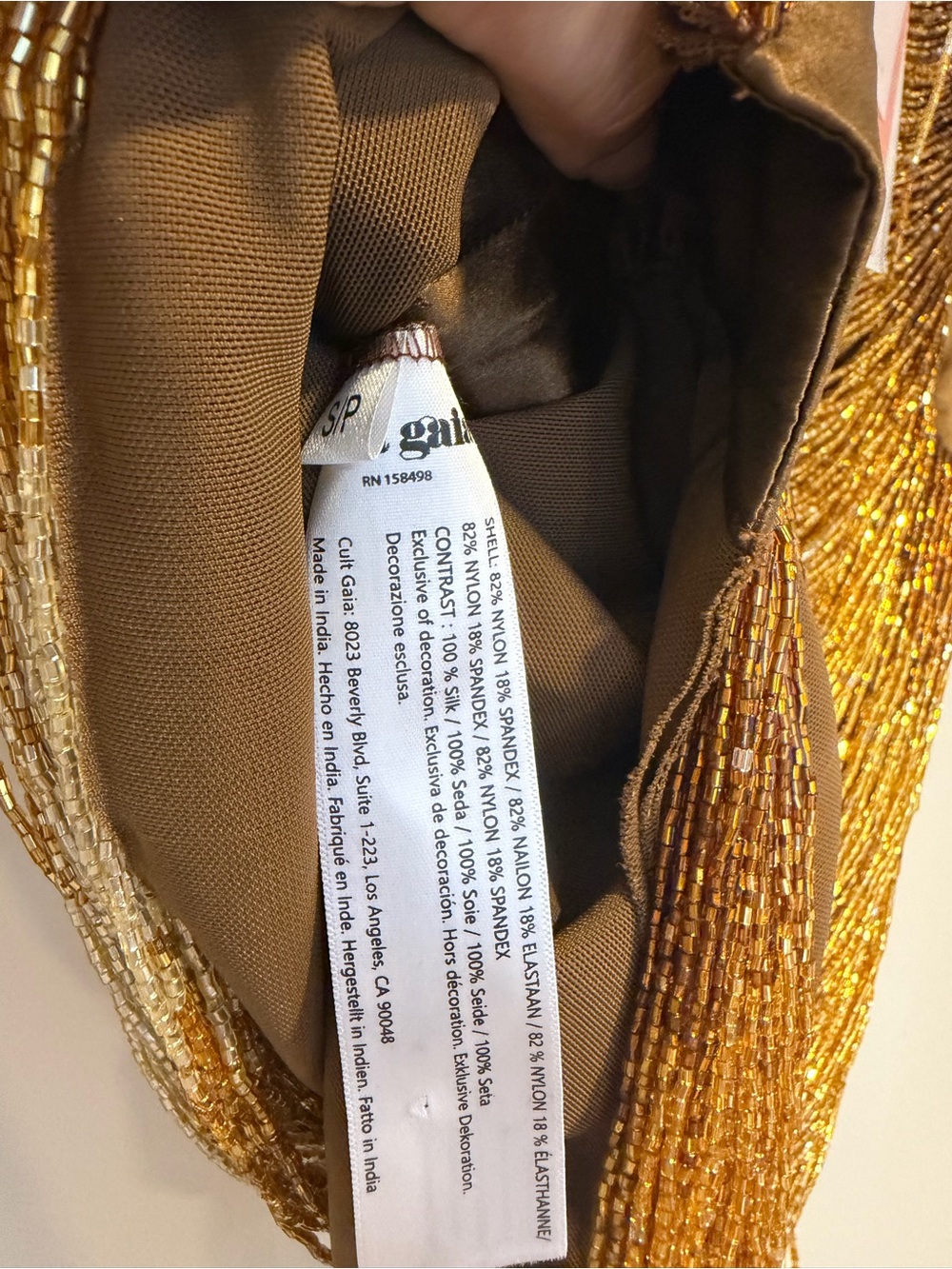 Cult Gaia Taraji Gold Beaded High-Neck Top Size Small NEW! New with tags! - Picture 12 of 14